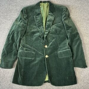 Vintage Sears Velvet Blazer Jacket Business Casual MCM Green Size 40 L